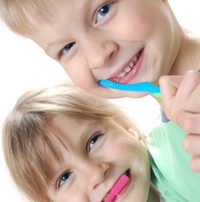 Children Brushing Baby Teeth
